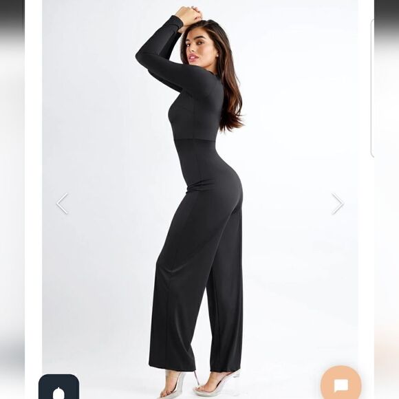 Popilush Square Neck Wide-Leg Long Sleeve Shapewear Jumpsuit 2XL - Picture 1 of 13